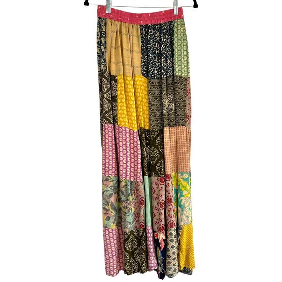 Handmade Boho Hippie Festival Patchwork Maxi Skirt Size Small Prairie Cottage - Picture 1 of 8